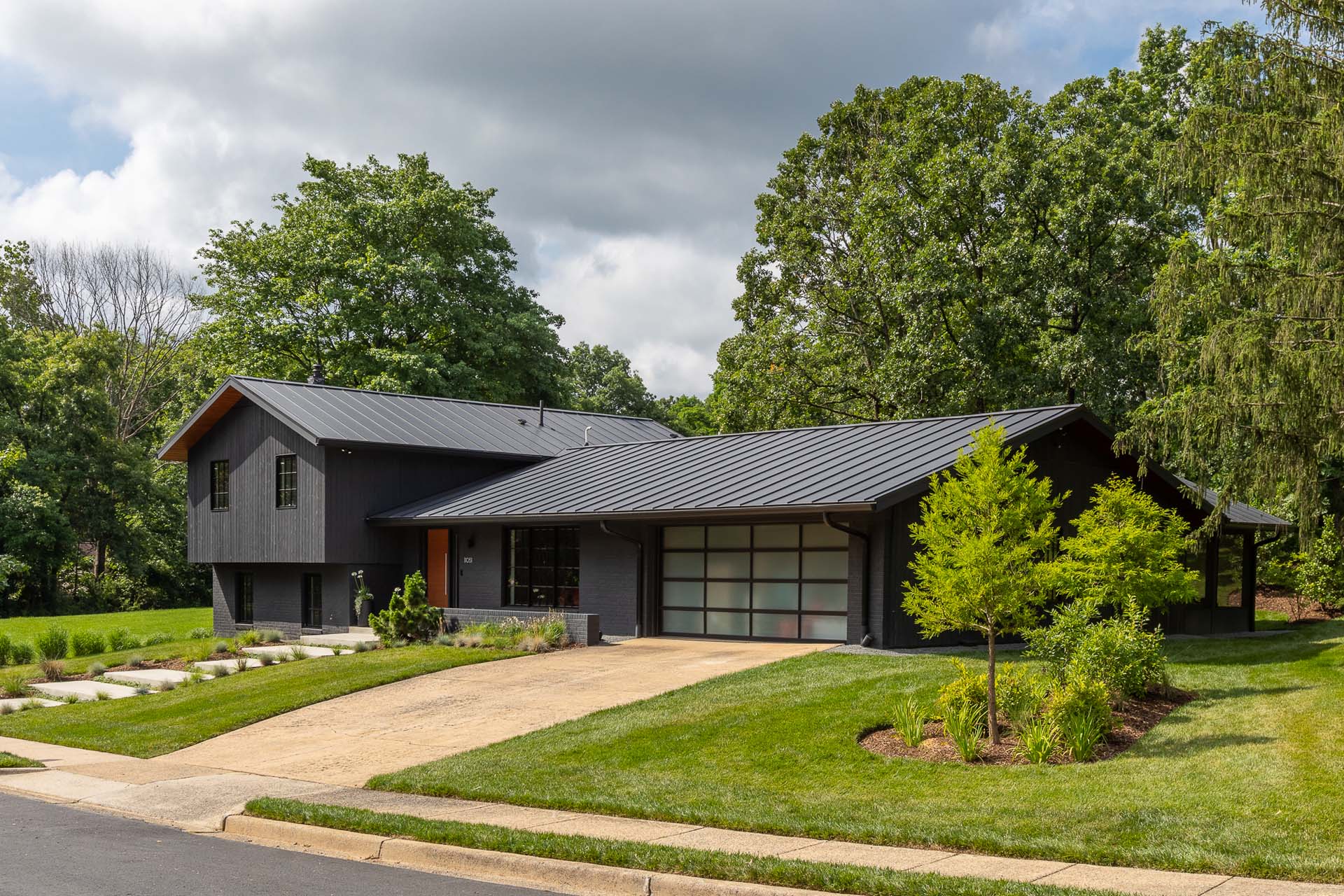 Lucas and Clark Grounds Company landscaping project in Great Falls, VA showing lush suburban landscape design